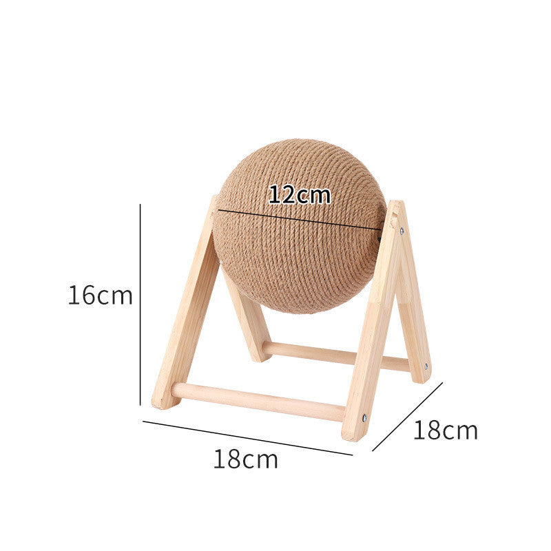Sisal Scratching Ball with Wooden Frame - Vshaped small