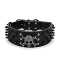 Skull Stud PU Dog Collar