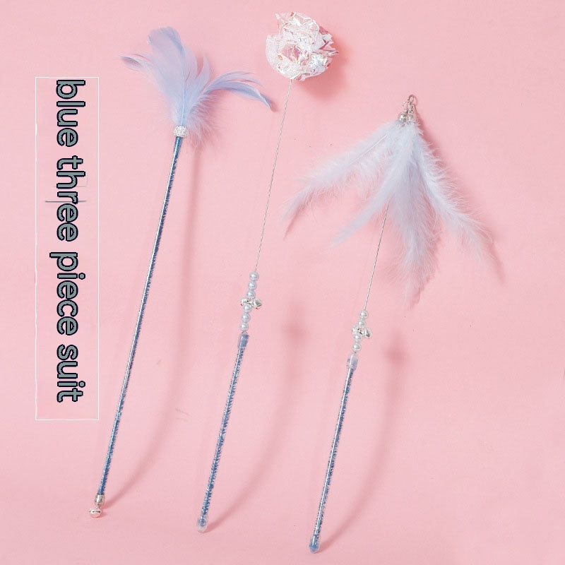 Feather Cat Wand Set (3 Pieces) - Blue