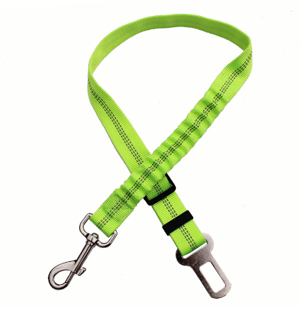 Elastic Dog Car Seat Belt Tether - Green
