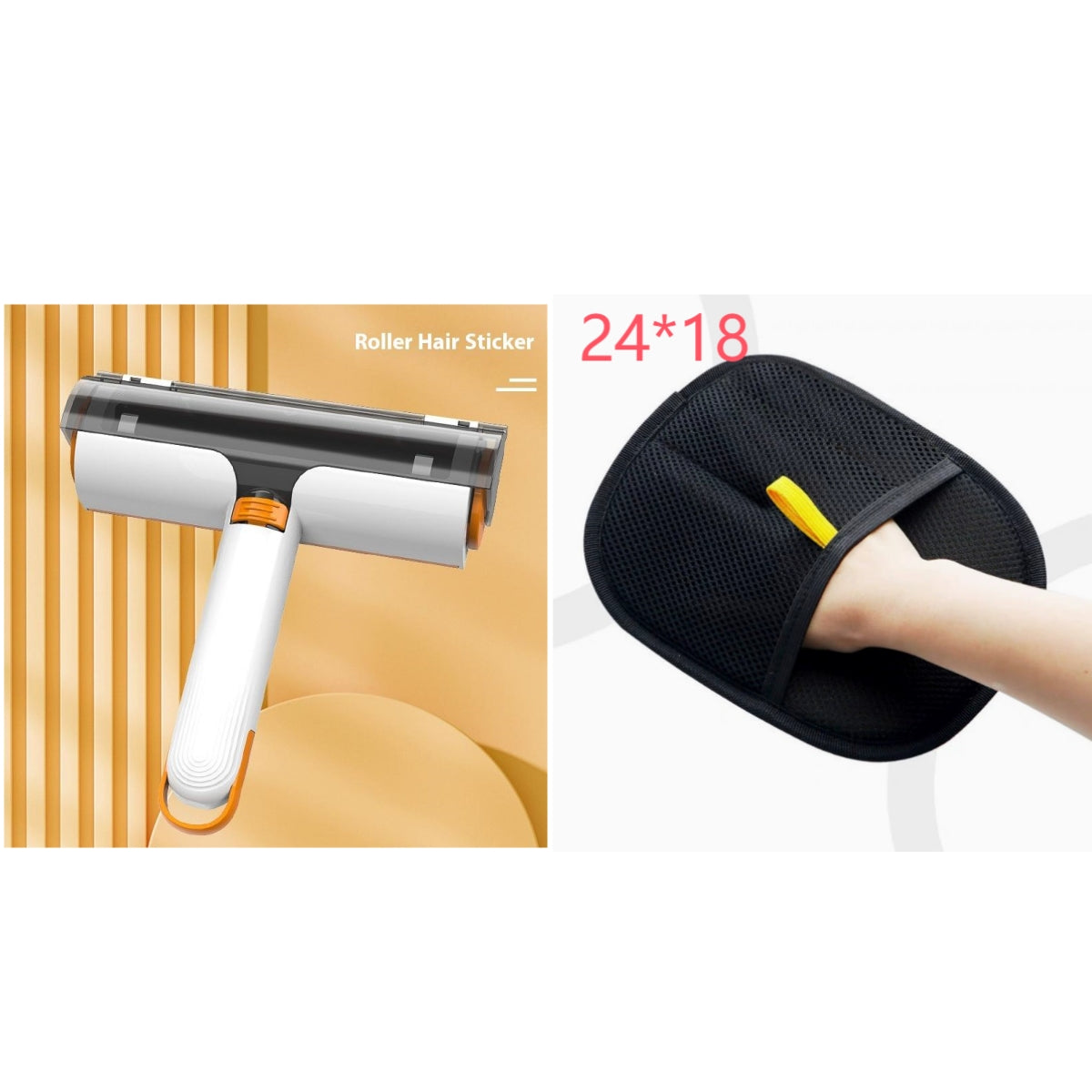 Reusable Pet Hair Remover Roller - White Orange set3