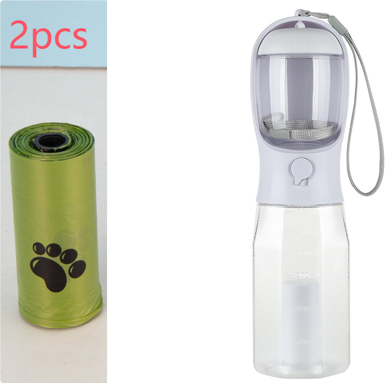 3-in-1 Pet Travel Water Bottle - White 2pcs