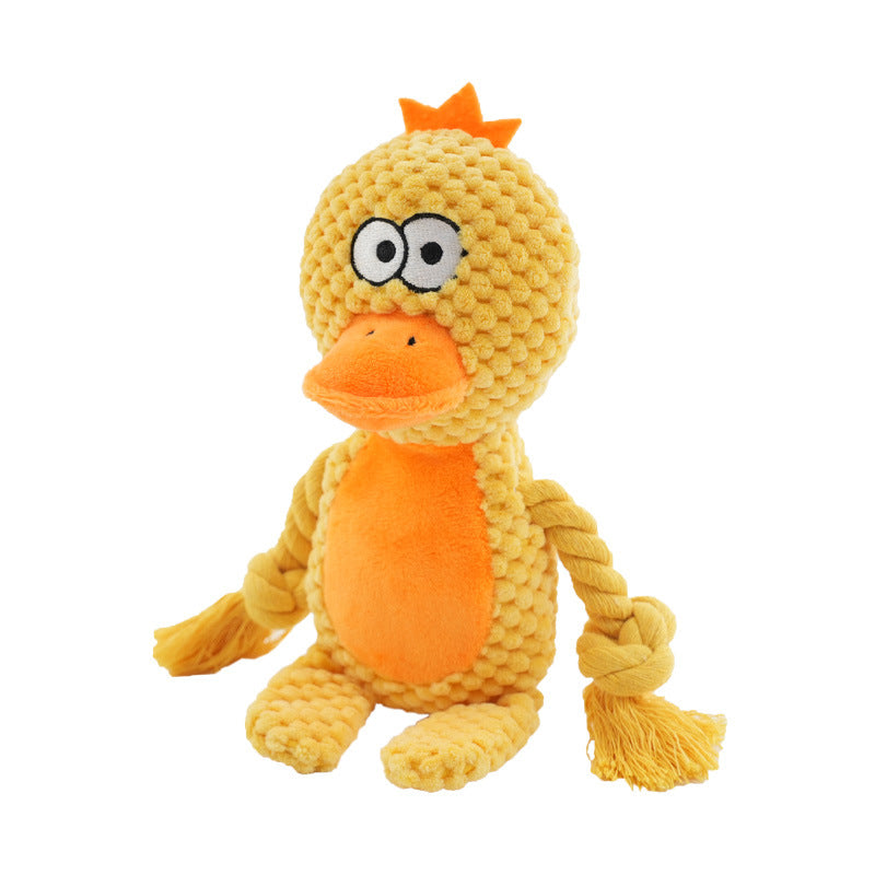 Plush Animal Rope Tug Toy for Dogs - Duck