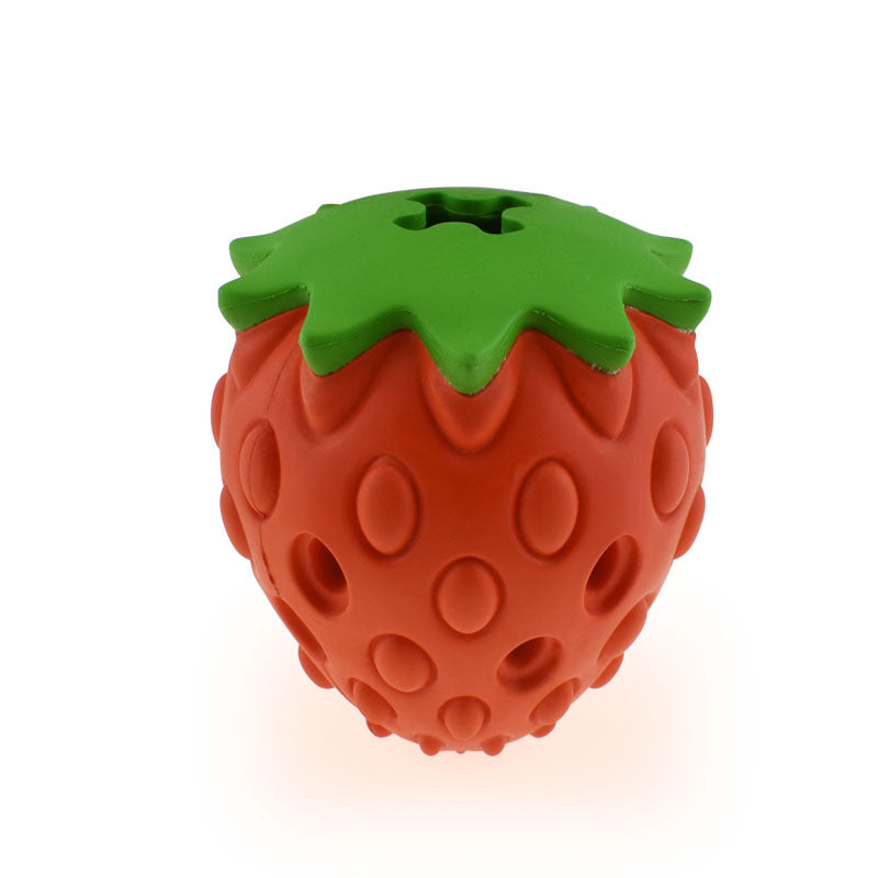 Strawberry Treat-Dispensing Rubber Toy