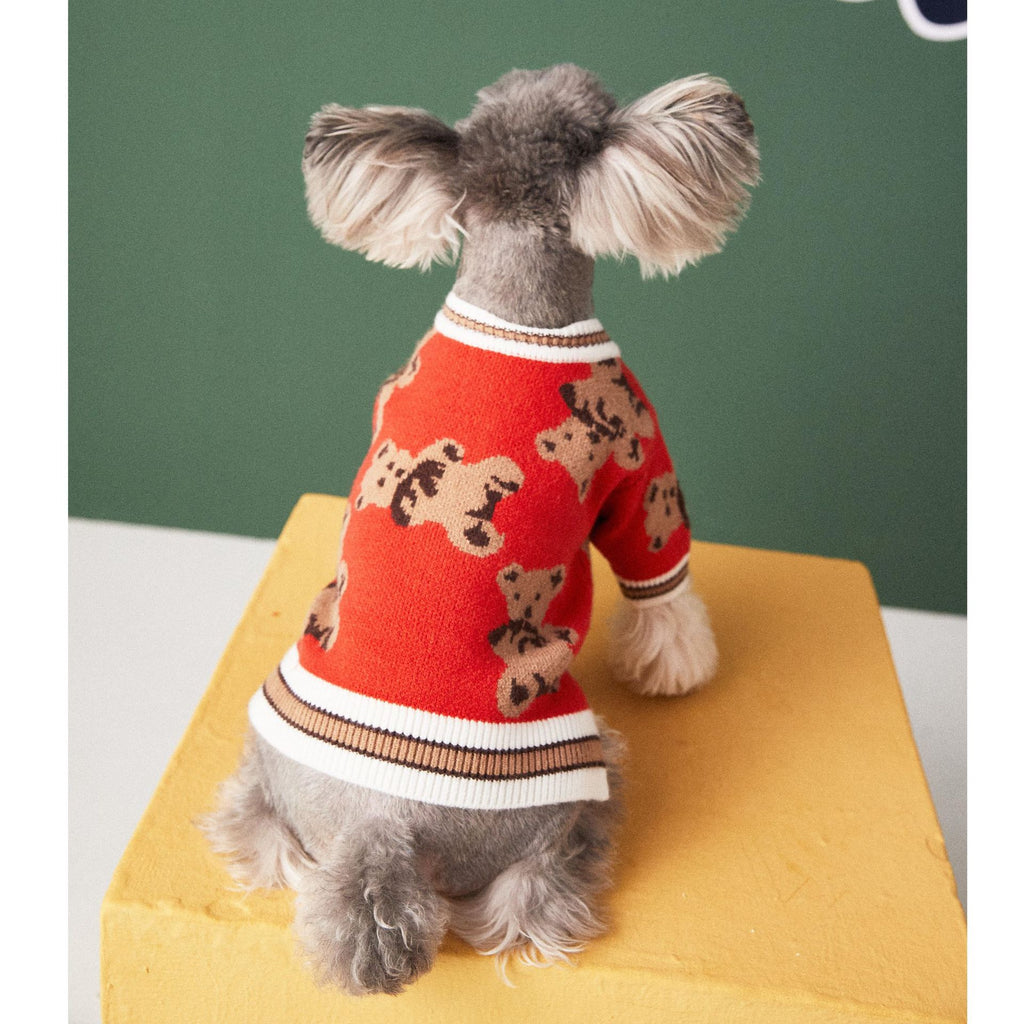 Knit Pet Sweater with Leash Hole