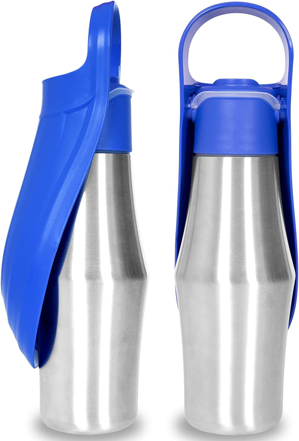 Stainless Steel Dog Water Bottle with Leaf Bowl