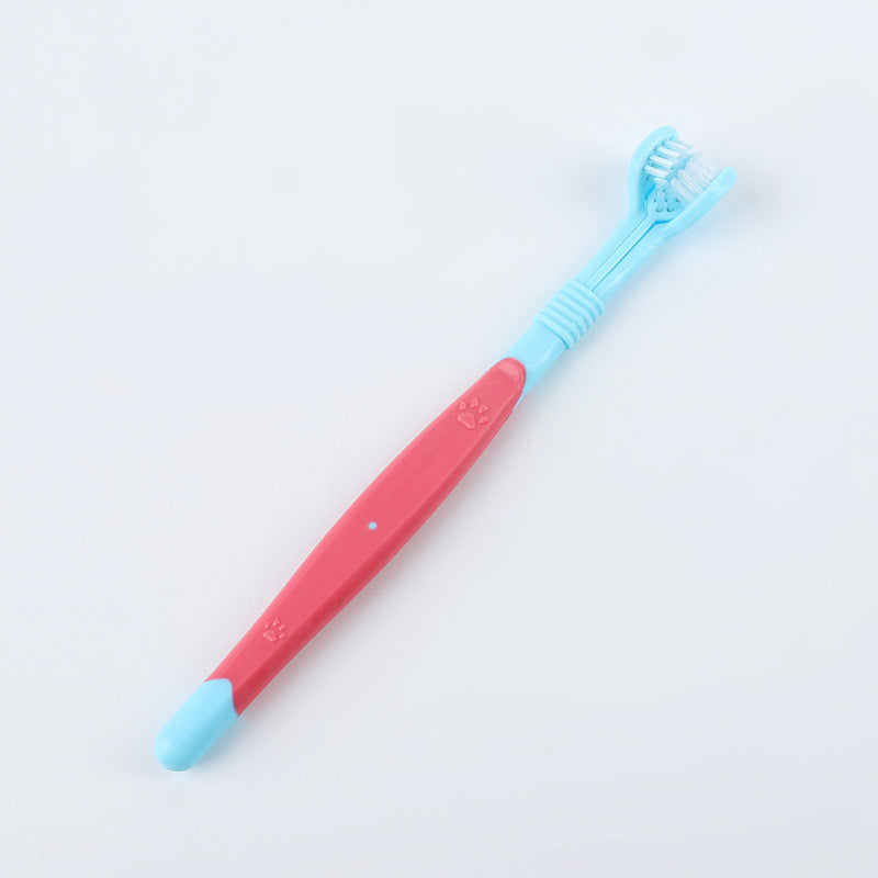Pet Toothbrush with Nylon Bristles - Blue Pink / Sealed Bag