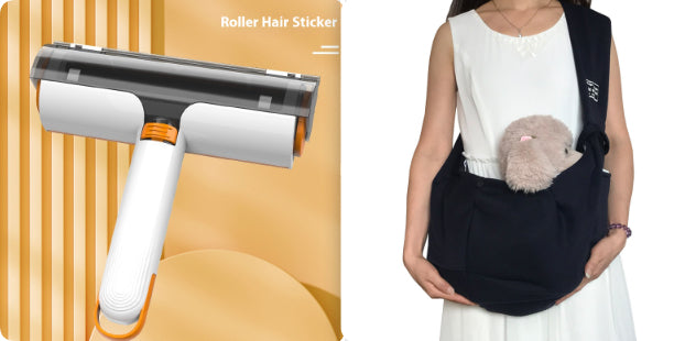 Reusable Pet Hair Remover Roller - White Orange set1