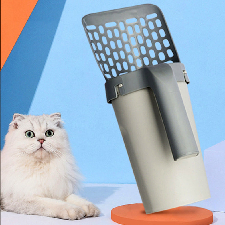 Cat Litter Scoop with Built-In Bag Holder