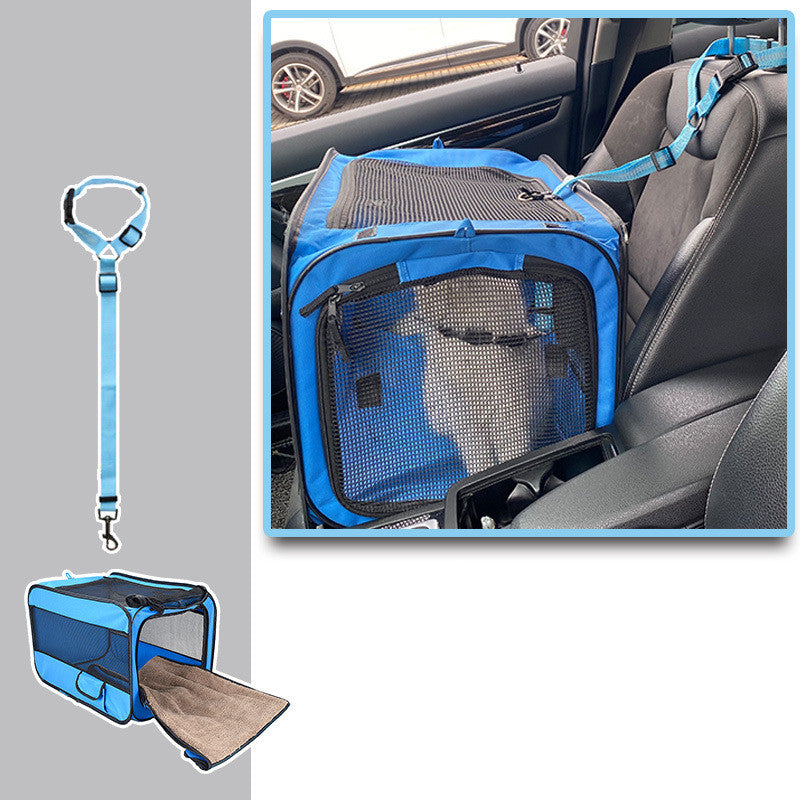 Foldable Soft-Sided Pet Car Kennel