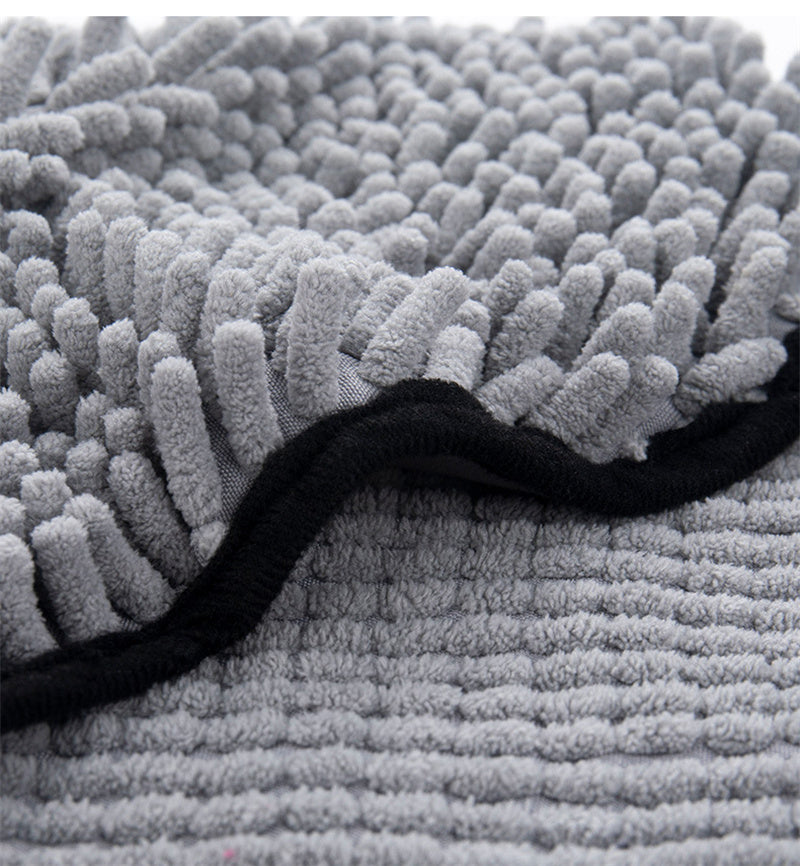 Chenille Pet Towel with Hand Pockets