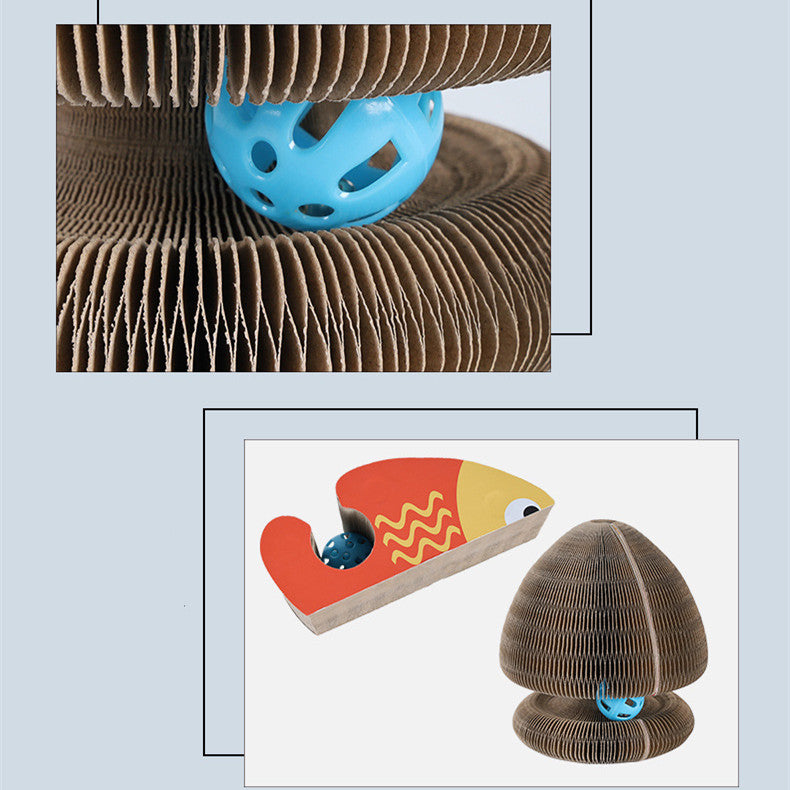 Accordion Cat Scratcher with Track Ball