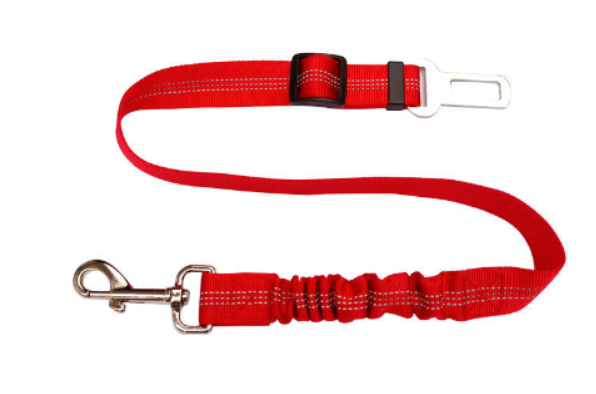 Reflective Dog Car Seat Belt - Red