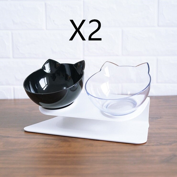 Elevated Tilted Cat Bowl Stand - Black transparent and box2pcs