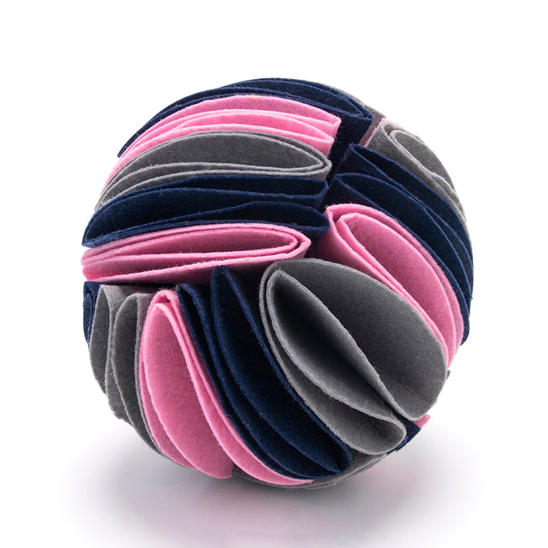 Foldable Snuffle Ball for Dogs - L / Grey pink dark blue