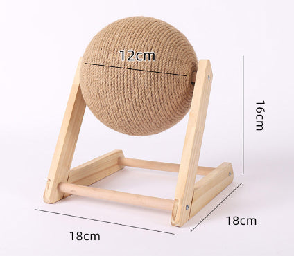Sisal Scratching Ball with Wooden Frame - L type small