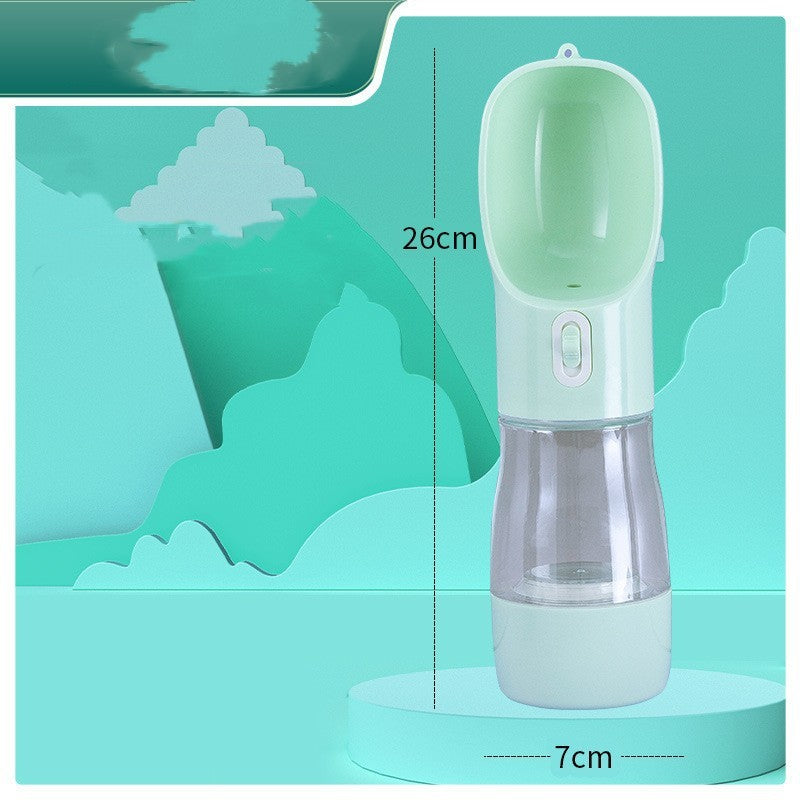 Wide-Mouth Dog Travel Water Bottle - Blue Water bottle 240ml Grain / Solid color