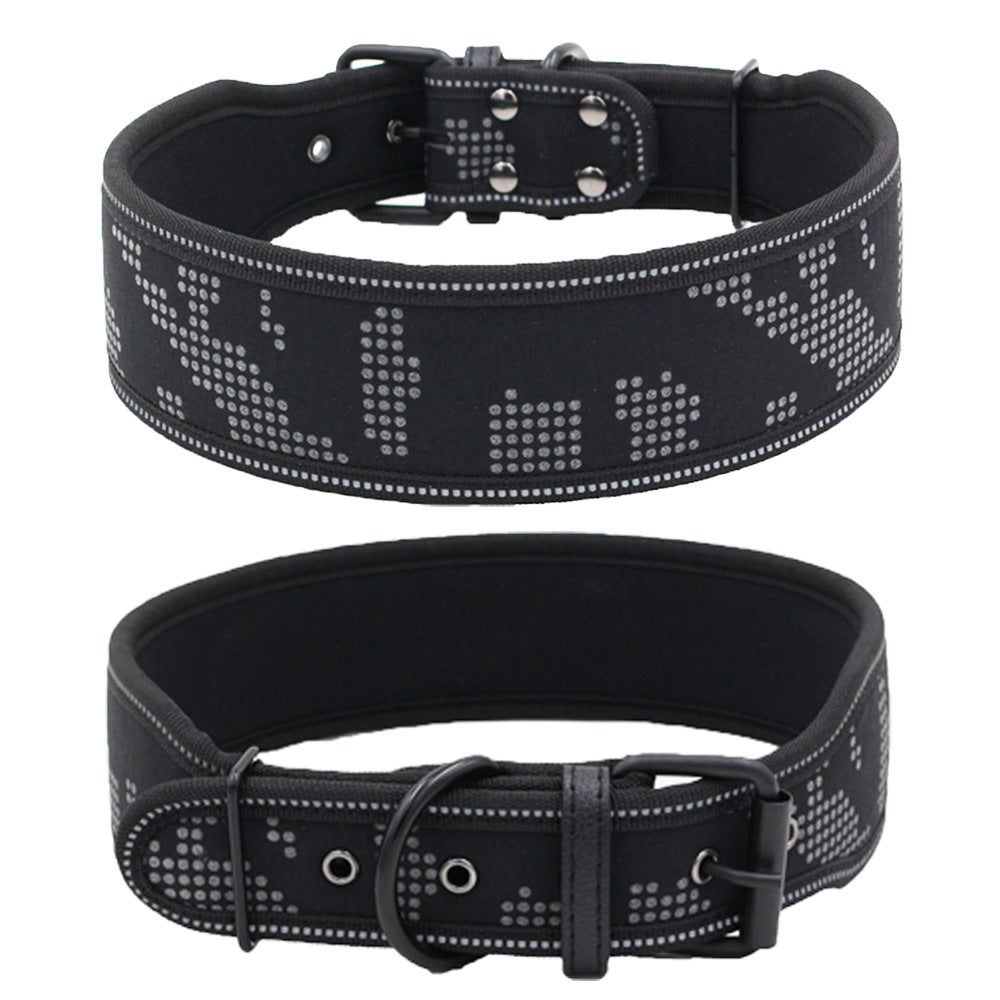 Wide Solid Color Dog Collar