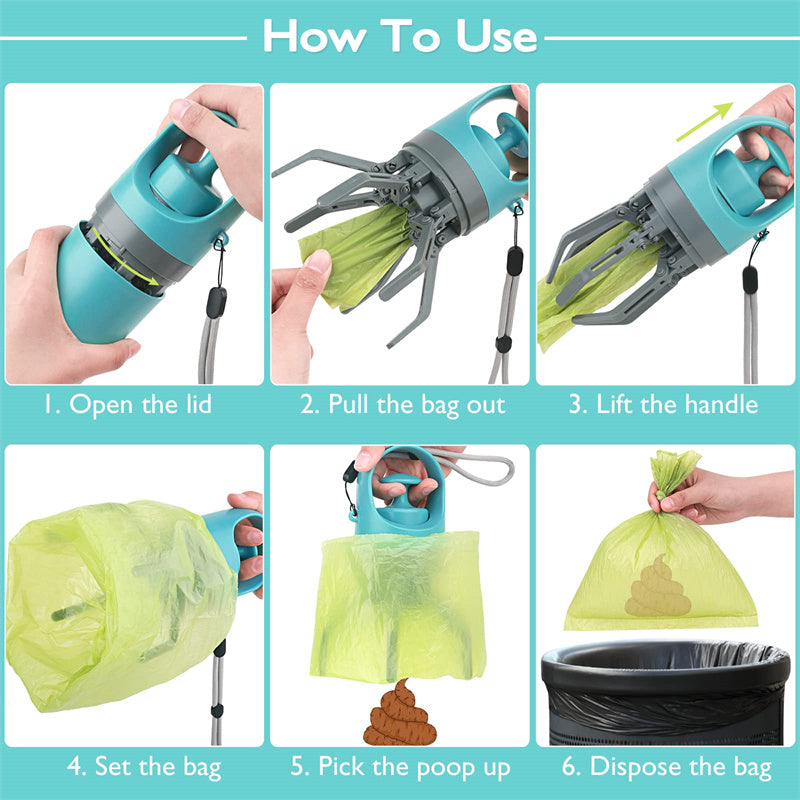 Claw Pooper Scooper with Bag Dispenser