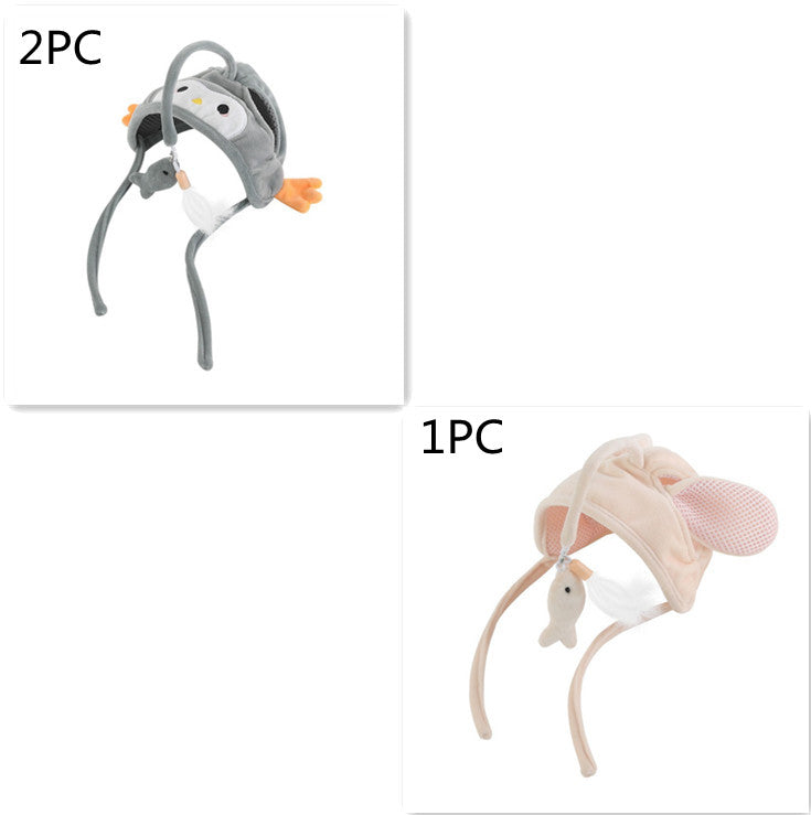 Head-Worn Feather Teaser Hat for Cats - Set20