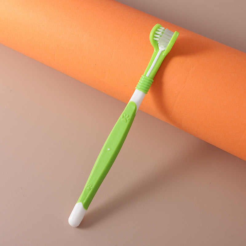 Pet Toothbrush with Nylon Bristles - Green / Sealed Bag