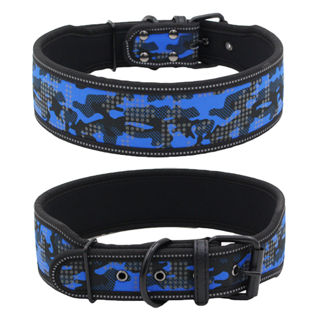 Wide Solid Color Dog Collar