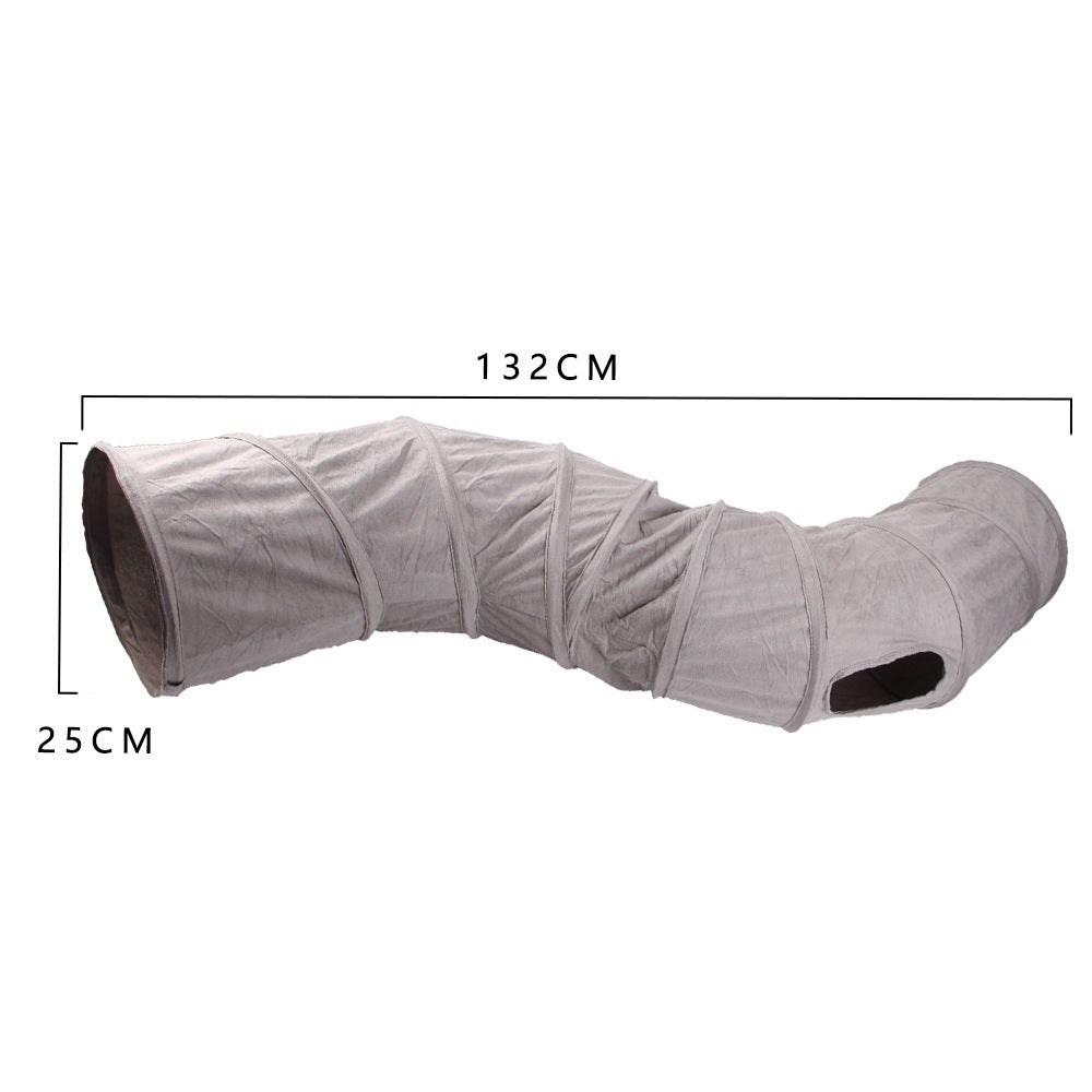 Foldable S-Shaped Cat Tunnel - Gray