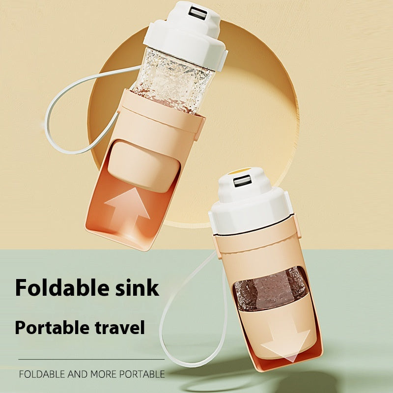 2-in-1 Portable Dog Water Bottle with fold-out drinking cup