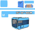Foldable Soft-Sided Pet Car Kennel - Blue Can be fixed M
