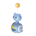 Wobbling Tumbler Cat Toy with Feather or Ball - Blue / Ball
