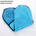 Microfiber Dog Towel with Hand Pockets - Blue