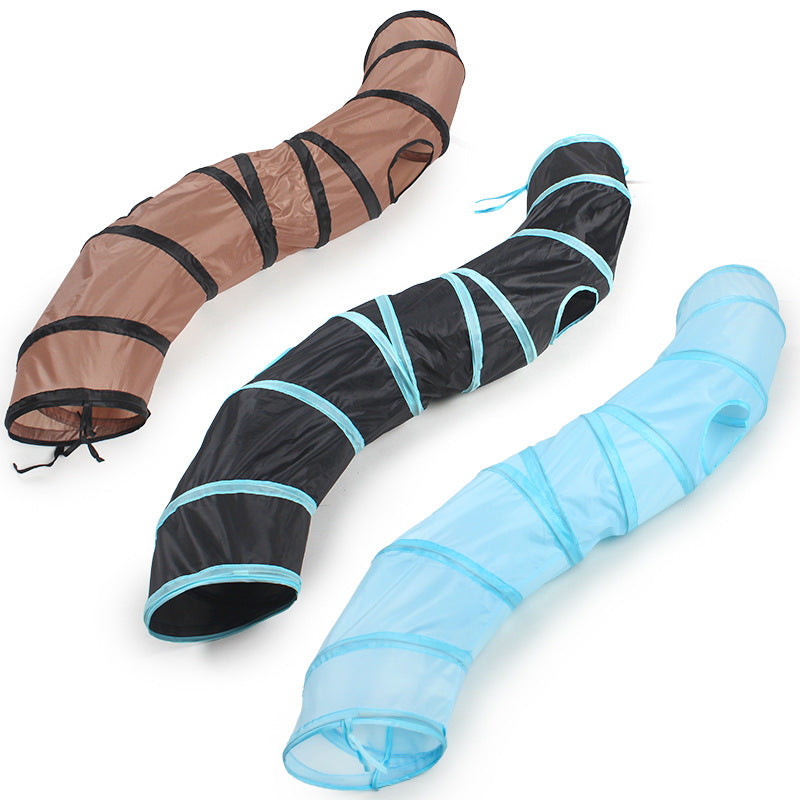 Collapsible S-Shaped Cat Tunnel