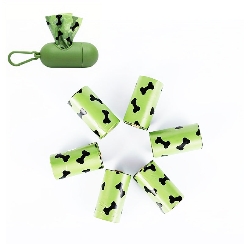 Pet Waste Bag Rolls - Green / 6Rolls and 1Box