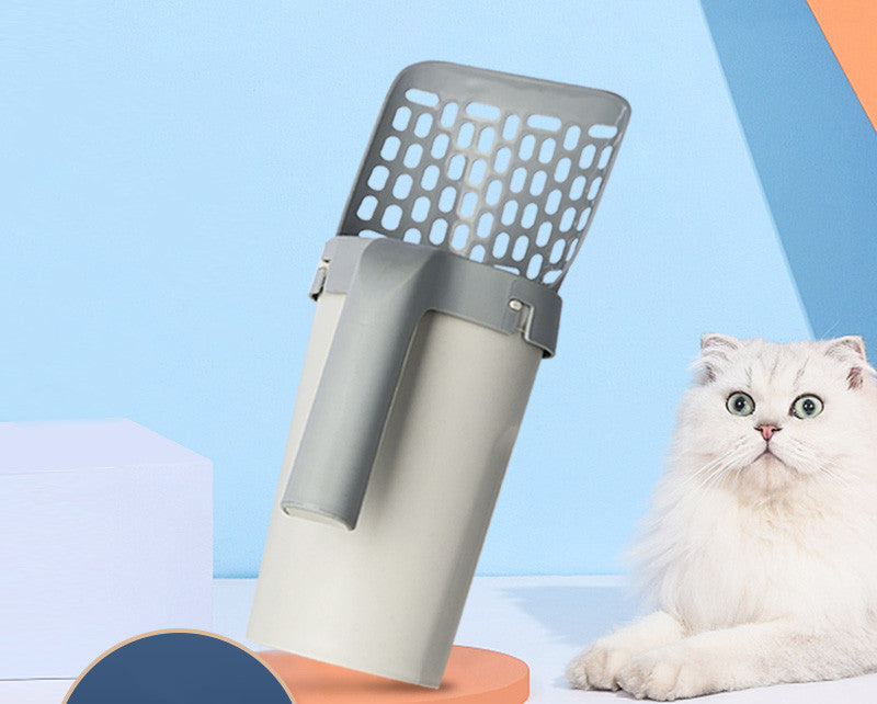 Cat Litter Scoop with Built-In Bag Holder