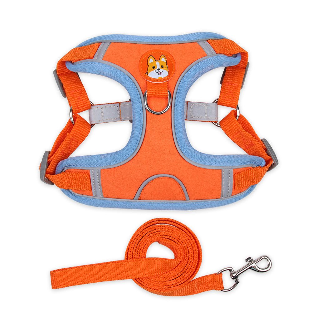 Reflective Soft Harness and Leash Set