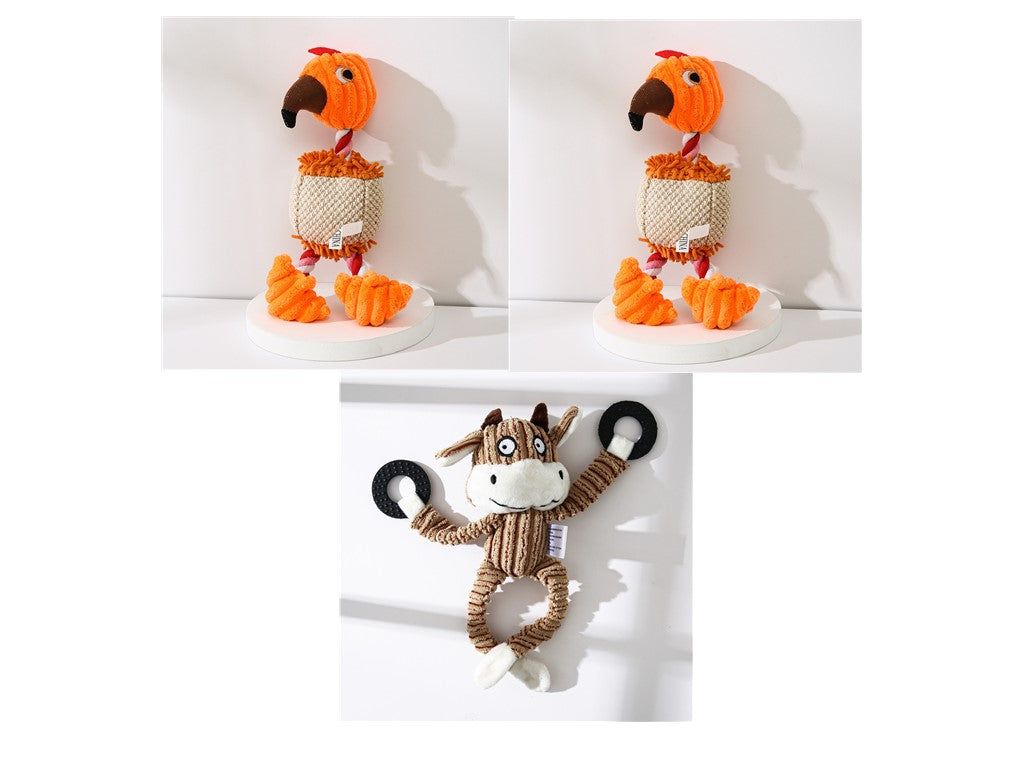 Plush Donkey and Friends Dog Toy - Set20