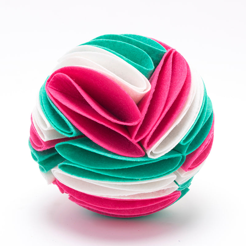 Foldable Snuffle Ball for Dogs - L / White cyan pink
