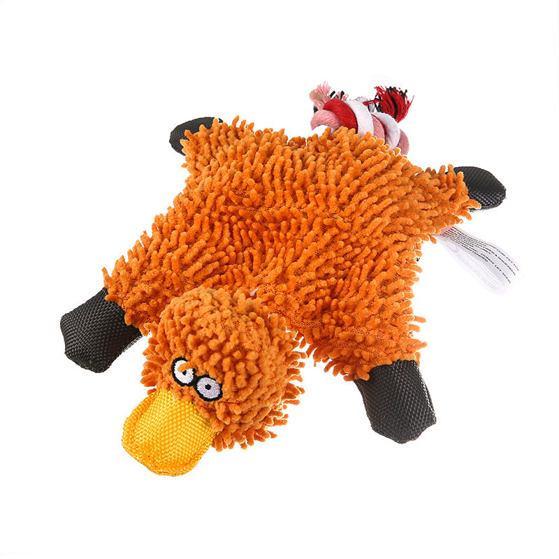 Mop-Style Plush Duck Toy for Dogs