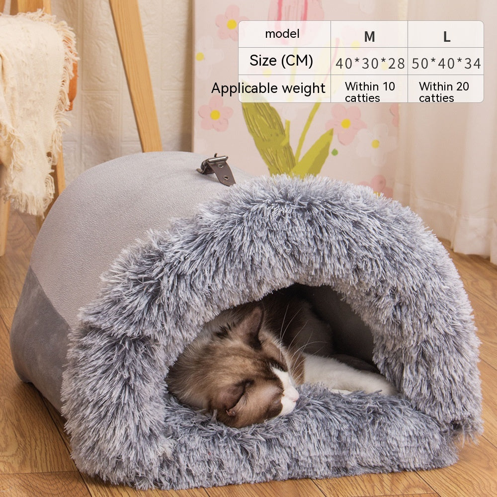 Semi-Enclosed Portable Pet House Bed