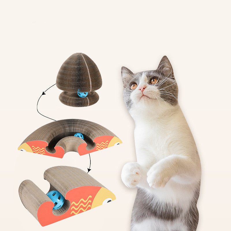Accordion Cat Scratcher with Track Ball