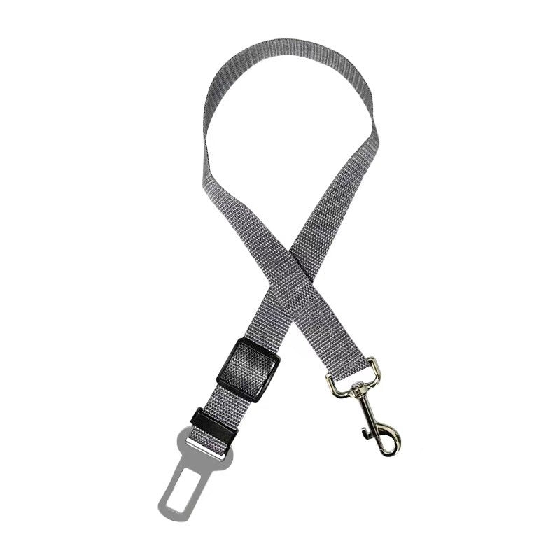 Adjustable Dog Car Seat Belt Strap - Gray