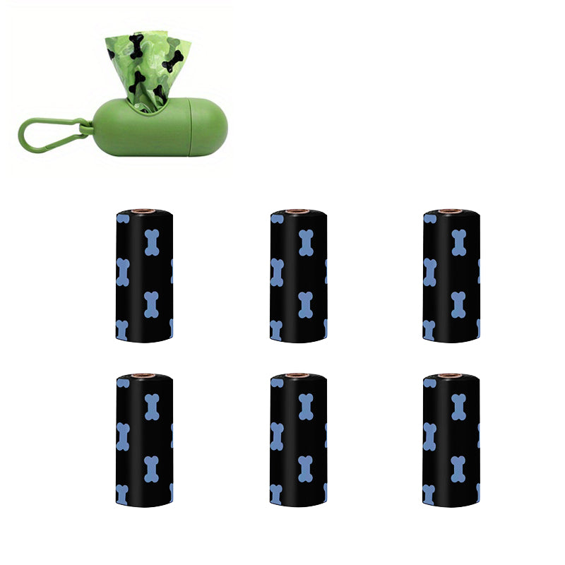 Pet Waste Bag Rolls - Black / 6Rolls and 1Box
