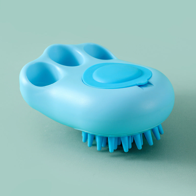 Paw-Shaped Pet Bath Brush - Blue