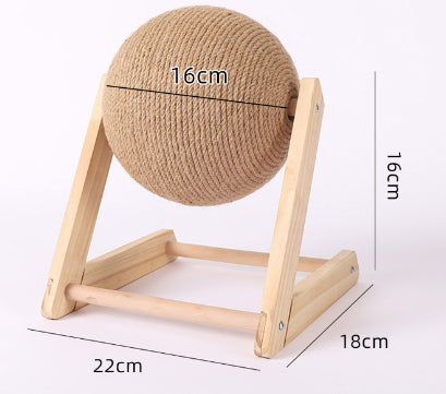 Sisal Scratching Ball with Wooden Frame - L type medium