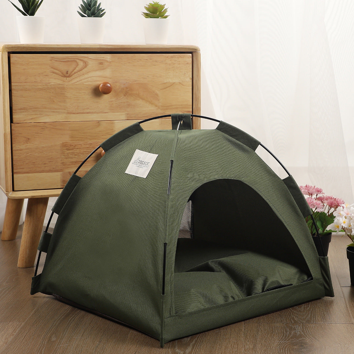 Portable Pet Tent Bed with Cushion