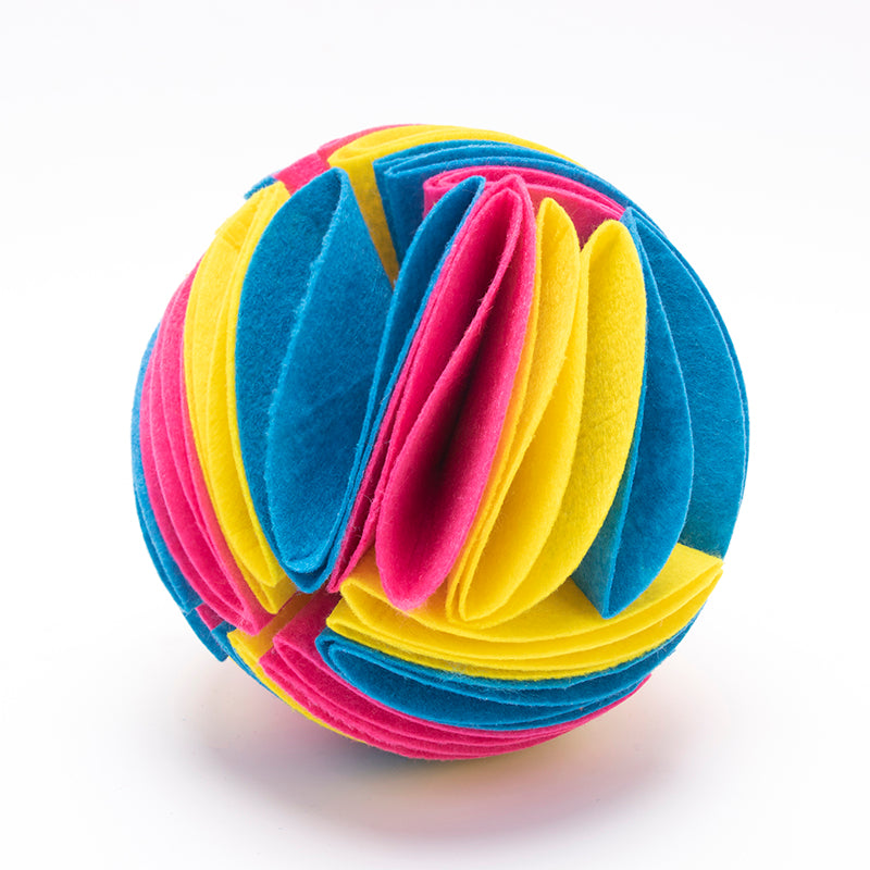 Foldable Snuffle Ball for Dogs - L / Yellow blue pink