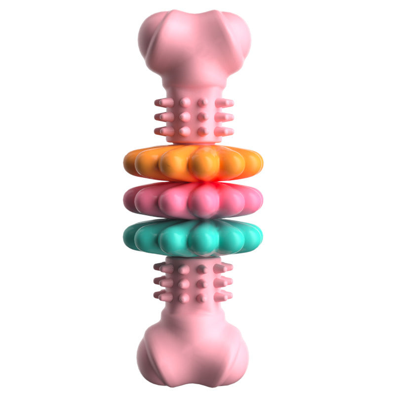 Bone-Shaped TPR Chew Toy for Dogs - Pink