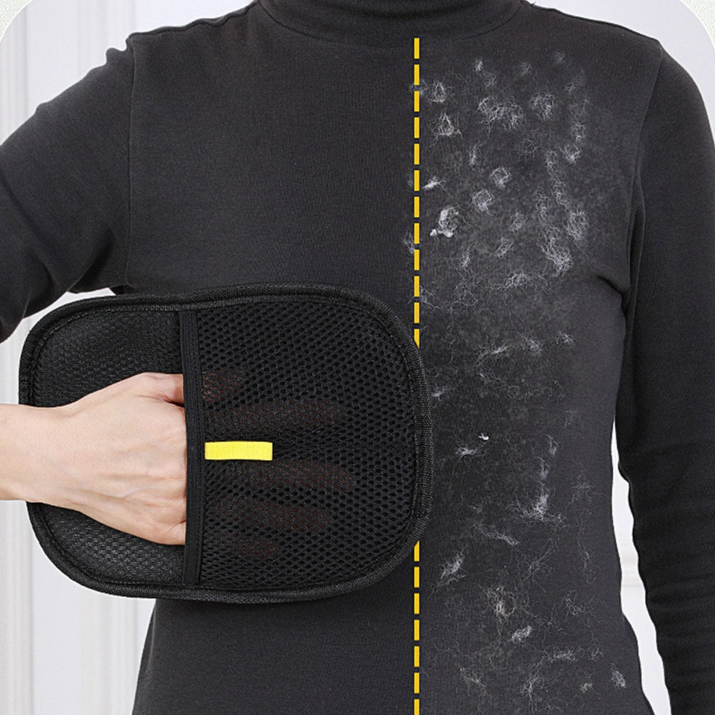 Pet Grooming Glove removing pet hair from a sweater